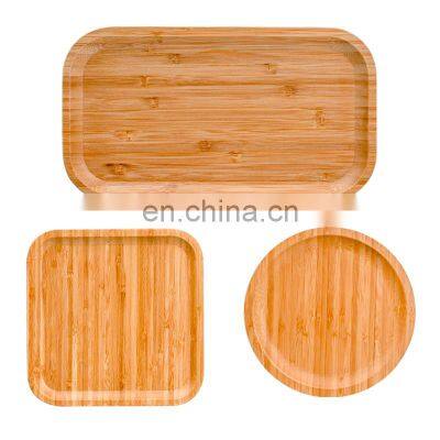 Durable Dishes & Plates Different Size Kitchen Round Rectangle Reusable Natural Bamboo Serving Plate Plates photo-4