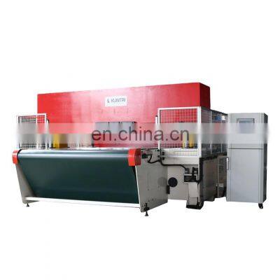 precise hydraulic 4-column roll press die cutting/leather cutting press/hydraulic travelling head cutting press machine