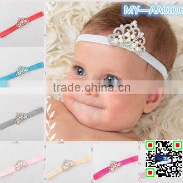 Lovely children's Crown With Crystal Elastic Handmade Baby Headbands MY-AA0006