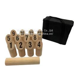 Outdoor Yard Lawn Skittles Kubb Viking Game Set