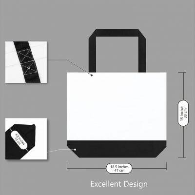 Factory Large Canvas Tote Bag Reusable Grocery Shopping Bags photo-5