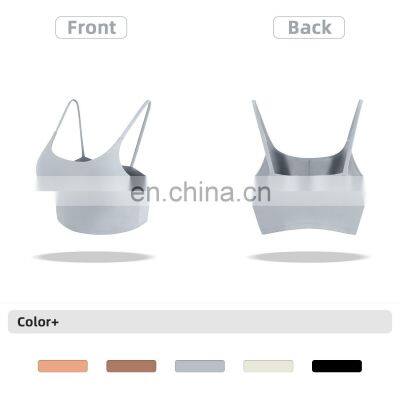 Thin Shoulder Sports Vest Sexy Running Yoga Women Push-up Bra Workout Crop Top photo-5