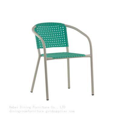 Metal Frame Woven Plastic Armchair DC-P85