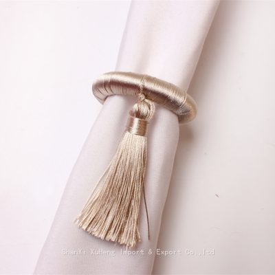 Elegant Home Textile Macrame Napkin Ring With Tassel for Wedding Christmas Holiday Party Dinning Table Decoration photo-3