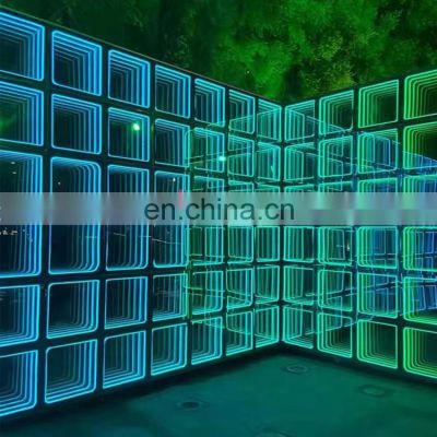 2023 Disco Wedding Party DJ Stage Decoration RGB Portable Infinity Mirror 3D Led Dance Floor Tiles Wall Panel For Stage Lighting