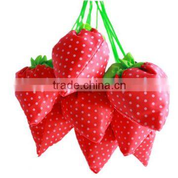 190T cheap nylon foldable shopping bag, foldable strawberry fruit bag