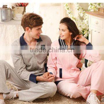 2014 Fashion women/men couples velvet stripe pajamas/sleepwear set