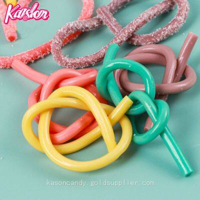 Good Quality Fruit Flavors Sour Belt Rainbow Gummy Candy photo-2