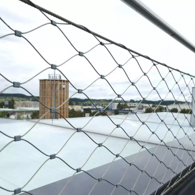 Stainless Steel Anti Fall Net for Balcony Safety Protection, Plain Weave Rope Net Weaving Process, Punching