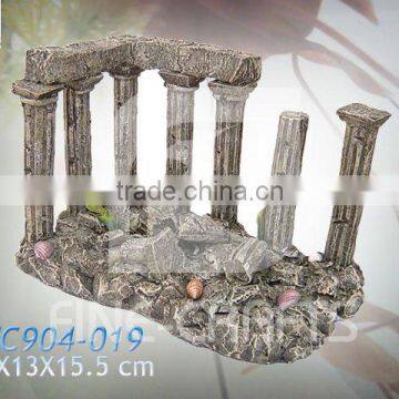 Polyresin artificial ancient architectural fish tank decoration