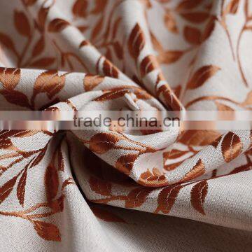 Superior quality custom made leaf design jacquard curtain fabric material