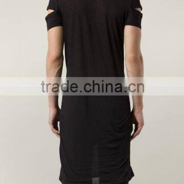 Bulk Wholesale t Shirts With Deep V-neck Design&extra Long Tshirt for Man photo-3