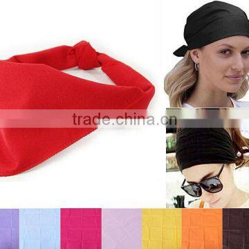 100% Cotton Solid Colors Plain Sport Head Wrap