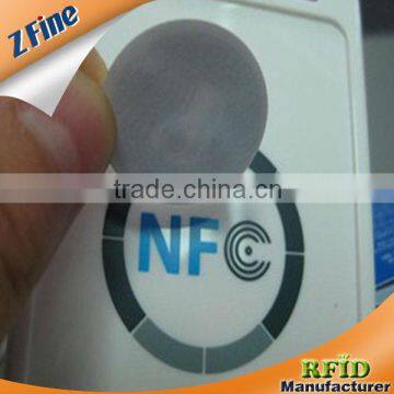 Customized 20/25/30mm diameter NFC Tag/PVC Tag/RFID Tag /13.56MHz Rewritable type 2 ntag203 nfc tag