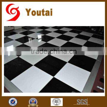 portable black and white chequred mirror dance floor