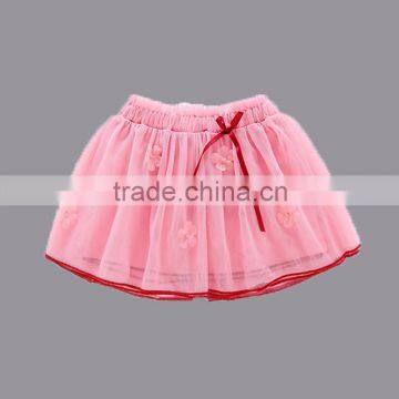 wholesale pink flower lovely girls skirts,mutillayer bowknot summer tutus kids, boutique child pleated ribbon tutu pettiskirt