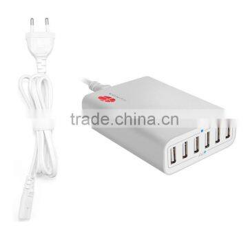 EU Plug 6-Port 60W 12A Multi Charger Port