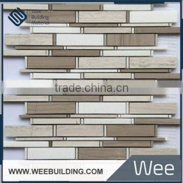 random strip design of stone marble mosaic