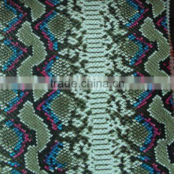 Printing Embossed Snake Skin Washed Pattern and PU Material Decorative Artificial Leather for Handbags photo-4