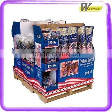 Recycled Portable Supermarket Promotion Paper Cardboard Pallet Display for Layette