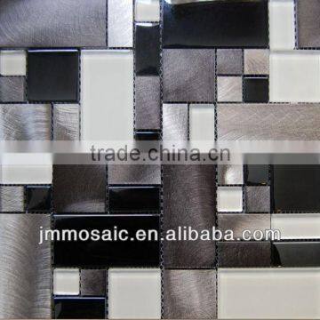 Aluminum Mosaic Mix Crystal Glass Mosaic-Black & White