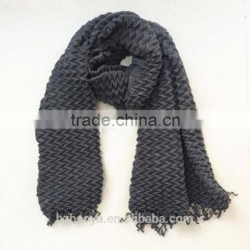 New stylish blended plain ripper wrinkled scarf