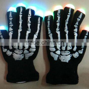 Flashing Luminous Skeleton Gloves with 6 functions & Light up led gloves with multi color