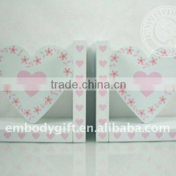 Hearted Decorative MDF Wooden Bookends