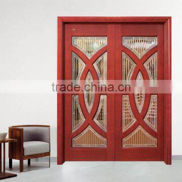 Unique Glass Wooden Doors Solid Door French Door for Villa photo-2
