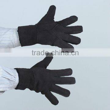 men's double face sheep fur leather gloves