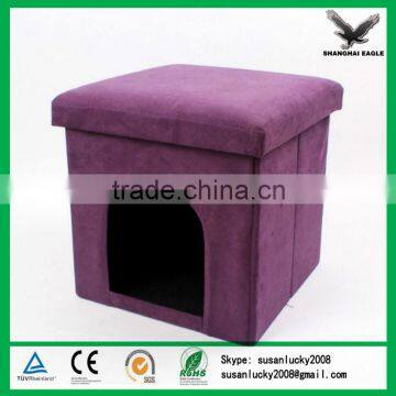 High Quality Velvet Fabric Foldable Storage Stool (diectly from factory)