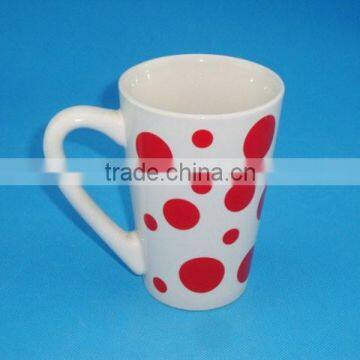 Porcelain water mug/porcelain coffee mug with decal