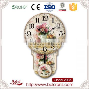 Colorful rose and fruit rice white dial canvas large decorative clock faces