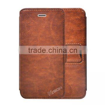 Simple stand leather pouch case for iphone6+