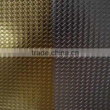 Diamond pattern iridescent leather fabric for Packaging