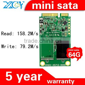 MINI SATA 64G SSD ,PCI-E M-SATA ,mini pc atom ,low radiation !!