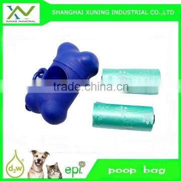 no printing dog poop bag on roll with bone dispenser