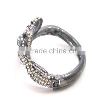 Wholesale Men Vintage Silver Plated Zinc Alloy Cobra Snake Skin Bracelets With Diamond