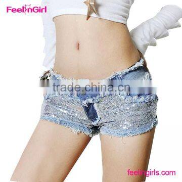 New Style Hot Ladies Damaged Shorts Women Denim Jean photo-4