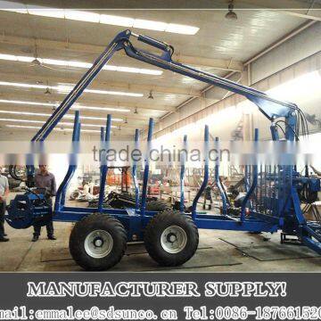 Fast delivery! wide tire trailer with crane/ PTO drive log crane