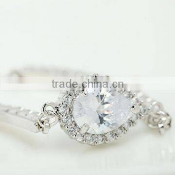 18K Rose Gold and White Gold Plated Jewelry Women Chain and Micro AAA Cubic Zircon Pave 2 Carat Pear Cut CZ Bracelet photo-5