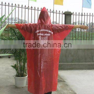 Stock:Adult PE disposable waterproof raincoat