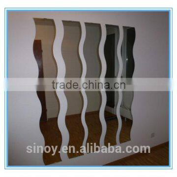 High quality Wave Silver Mirror Glass For Home Decoration in Customer Size