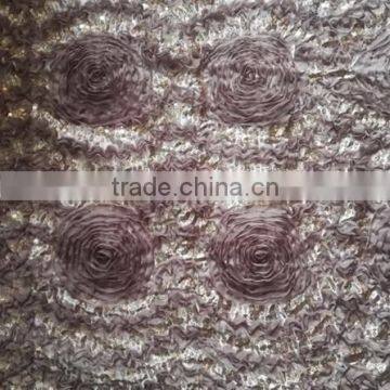 2016 3D Newest Dribbling Embroidery Fabric And Sequin for Lady Dress