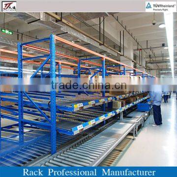 carton flow storage rack with wheel for manufacturing industry