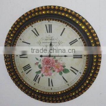 100725EA-Acrylic Diamond Metal Wall Clock