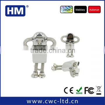 Silver Flexible Metal Robot Usb Flash Drive for Gifts