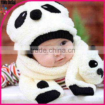 Lovely warm baby winter hat Panda hat with scarf