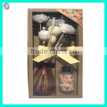 Potpourri Flower Orange Glass Bottle Reed Diffuser