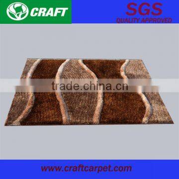 New desgin brown waterproof polyester shaggy carpet